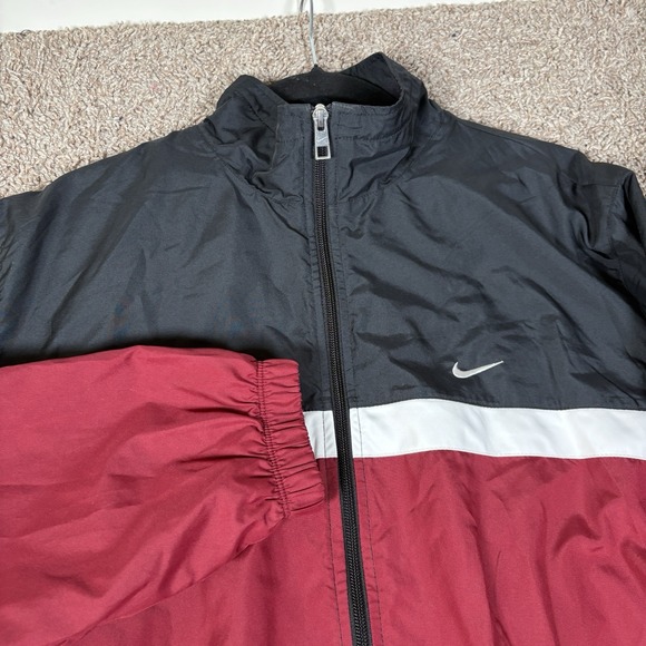 Nike Track Jacket Men's L Lined Zip-Up 404501-012 Red White Accent Logo - Picture 1 of 12